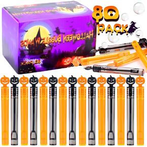 80 Pack Halloween Bubble Wands,Mini Bubble Wands for Halloween Party Favors,Hlalloween Toys Gift for Girls Boys Kids Toddler Adults