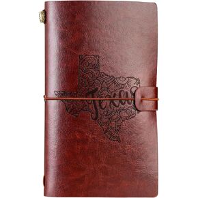 InnoBeta Texas Gifts for Men Women, Texas Themed Souvenirs Travel Homesick Gifts, US States Themed Gifts 7.8"x5" Leather Embossed Refillable Notebook, Perfect for Christmas & Birthday in Saudi Arabia