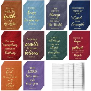 CHENGU 50 Pack Christian Notebooks Prayer Journals Small Pocket Bible Journal Gratitude Journal for Women Men Bible Notebook Scripture Inspirational Notepads for Office School Home (Gilded Style)