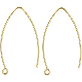 10pcs Adabele Authentic Sterling Silver V Shape Drop Marquise Earring Hooks 40mm Long Ear Wire (Wire 0.7mm/21 Gauge/0.028 inch) for Earrings Making SS249-7