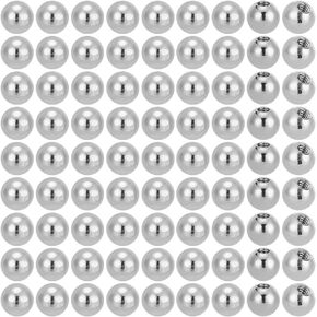 100 Pcs 304 Stainless Steel Earring Nuts, Round Ball Earring Backs Replacements Screw on Earring Backs 3mm Earring Nut for Studs Screw Earring Backs