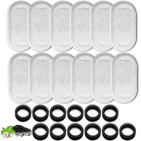 8 Pack Cat Water Fountain Filters,Cat Fountain Replacement Filters for 108/3.2L& 67oz/2L Stainless Steel Dispenser with 8 Pre-Filter Sponges, Fountain Filter for Pet Drinking Fount,Dog Water Fountain
