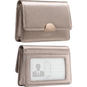 Business Card holder for Women PU Leather Business Card Case Travel Business Name Card Organizer, up to Hold 30 cards(Pearl White)