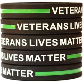 Five (5) of Veterans Lives Matter Silicone Wristband Bracelets