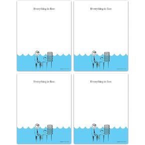 Everything is Fine Funny Notepad - 4 x 5.25 inch, 50 sheets - Sarcastic Memo Pad - Novelty Gag Gift for Work Office, Friends and Coworkers - USA Made