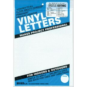 Graphic Products Duro 1/2-inch Gothic Vinyl Letters and Numbers Set, White