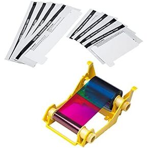 Zebra 800033-340 Color Ribbon and DuraClean DC 105999-302 Cleaning Kit for The Zebra ZXP Series 3 Printer