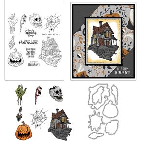 Stamps and Die Cuts Set for Card Making - 2024-2025 Christmas Tree Clear Silicone Stamps Metal Cutting Dies for Various Holidays, DIY Scrapbooking, Birthday, Cards Paper Albums Decor