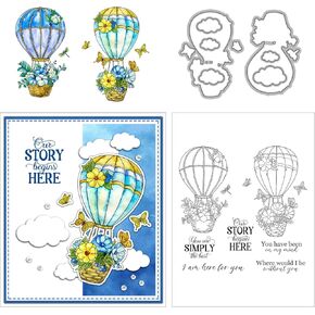 Stamps and Die Cuts Set for Card Making - 2024-2025 Christmas Tree Clear Silicone Stamps Metal Cutting Dies for Various Holidays, DIY Scrapbooking, Birthday, Cards Paper Albums Decor