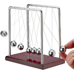Newton's Cradle Pendulum Balance Balls Science Physics Gadget 5 Beads Brown Kinetic Motion Toy Desktop Decoration Calm Down Fidgets Accessories Physics Learning Desk Toy