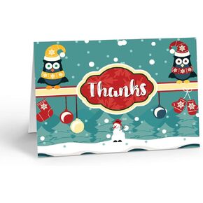 Stonehouse Collection Holiday Thank You Note Cards - 10 Boxed Rustic Christmas Note Cards - USA Made (Wreath)