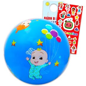 Cocomelon Playground Ball Set - Bundle with Textured Cocomelon Playground Balls for Kickball, Dodge Ball, Handball, More Plus Stickers | Cocomelon Playground Equipment