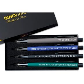 InnoBeta Son in Law Gifts from Dad, Mom, Ballpoint Pen Set of 4, Perfect Son in Law Gifts for Birthday, Christmas