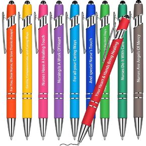 10 Pieces Nurse Pens for Work Funny Pens Nursing Pens Appreciation Gifts Black Ink Ballpoint Pens for Nurse Doctor Teachers Students Women Men