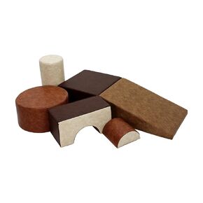 FDP Rustic Kid Playtime and Climb Soft Foam Playset for Infants, Toddlers 10m-2yrs; Climber and Block Play, Learn Gross Motor Skills at Home or Daycare (6-Piece) - Distressed Assorted, 12364-DA