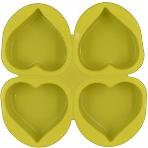 4Pcs Heart Shape Soap Making Silicone Mold Home DIY Handmade Craft Mould, Each Size Around 3" x 2.5" x 1.2"