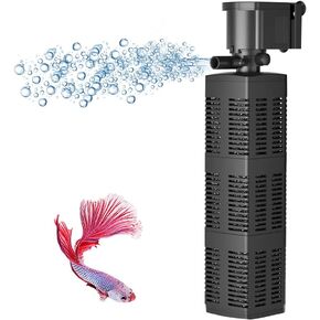 480 GPH Submersible Aquarium Internal Filter Pump for (Up to 160 Gallon) Fish and Turtle Tank and Pond with Chemical, Physical, and Biological Filtration