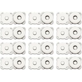 LannuMet 12 Set Silver Plum Blossom Snap Buttons Wallet Shirt Dress Leather Concealed Buckle, Diameter 0.6 inches Closure Fasteners DIY Sewing Buttons Accessories
