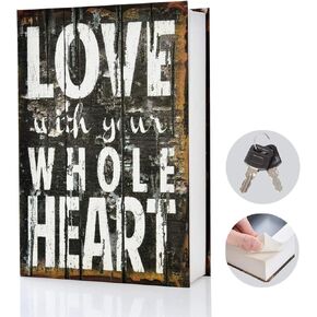 wishacc Real Pages Portable Secret Book Hidden Safe with Key Lock Book Safe - Hollowed Out Book with Hidden Secret Compartment for Jewelry, Money and Cash