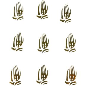 Small Mini Plastic Praying Hands White with Gold Bulk 144 Pieces