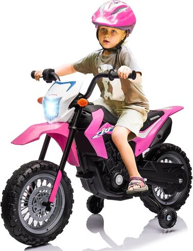 Kids Electric Ride on Motorcycle, Battery Powered Motorbike Toy for Kids, with Training Wheels, Rechargeable Battery, Headlight, Engine Sounds for Children Girls Boys, Blue in Saudi Arabia