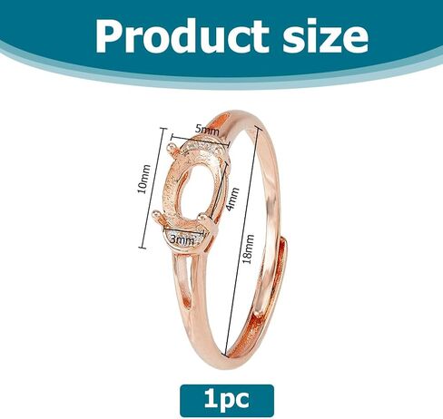 Sterling Silver Bezel Ring Blank Ring Bases Blank Prong Ring Settings 4 Claw Adjustable Bezel Tray Settings for Women DIY Ring Findings Jewelry Making in Kuwait