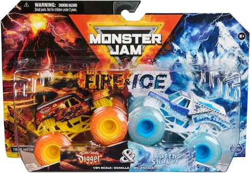 Monster Jam 2024 Fire & Ice 1:64 Diecast Monster Truck 2-Pack, Son-uva Digger vs Earth Shaker in Saudi Arabia
