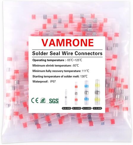 120PCS Waterproof Solder Seal Wire Connectors AWG 26-10 Kit, Heat Shrink Butt Connectors Terminals Solder Sleeve Wire Splice Connector for Marine Boat Wire Joint in Saudi Arabia