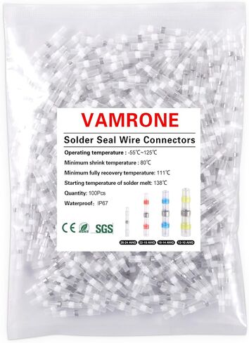 120PCS Waterproof Solder Seal Wire Connectors AWG 26-10 Kit, Heat Shrink Butt Connectors Terminals Solder Sleeve Wire Splice Connector for Marine Boat Wire Joint in Saudi Arabia
