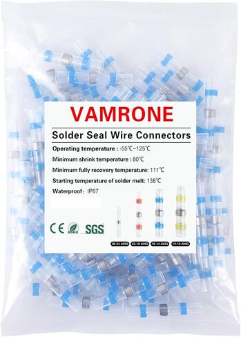 120PCS Waterproof Solder Seal Wire Connectors AWG 26-10 Kit, Heat Shrink Butt Connectors Terminals Solder Sleeve Wire Splice Connector for Marine Boat Wire Joint in Saudi Arabia