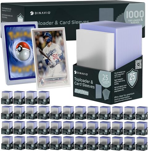 400 Premium Card Sleeves + Top Loaders for Cards - Pokemon Card Sleeves - 35pt Toploaders 3x4 - Compatible with Pokemon Baseball MTG Lorcana YGO (200 Top Loaders + 200 Sleeves) in Saudi Arabia