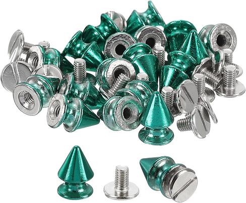 uxcell 20Sets Cone Spike Stud Rivet, 8x12mm Screw Back Tree Studs and Spikes for Leather Craft, Clothing, Shoes, Belts, Bags (Phosphor) in Saudi Arabia