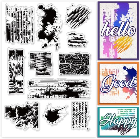 PH PandaHall Flim Background Clear Stamps, Irregular Patterns Transparent Seal Stamps Silicone Background Stamp Rubber Stamp for Card Making Decor Photo Album Scrapbooking, 8.3x5.8inch/21x14.8cm in Saudi Arabia