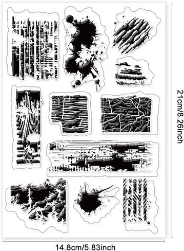PH PandaHall Flim Background Clear Stamps, Irregular Patterns Transparent Seal Stamps Silicone Background Stamp Rubber Stamp for Card Making Decor Photo Album Scrapbooking, 8.3x5.8inch/21x14.8cm in Saudi Arabia