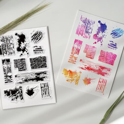 PH PandaHall Flim Background Clear Stamps, Irregular Patterns Transparent Seal Stamps Silicone Background Stamp Rubber Stamp for Card Making Decor Photo Album Scrapbooking, 8.3x5.8inch/21x14.8cm in Saudi Arabia