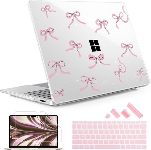 May Chen Case for Microsoft Surface Laptop 13.8 inch, 2024 Windows 11 AI + PC, 7th Edition Touchscreen Display, Protective Plastic Hard Shell Case with Keyboard Cover & Screen Protector - Star Bow in Kuwait