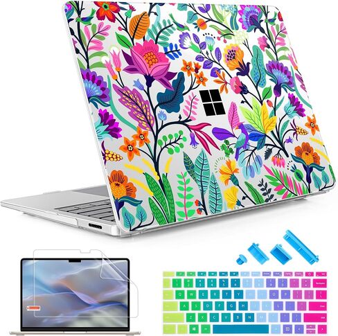 حافظة May Chen لجهاز Microsoft Surface Laptop 13.8 بوصة، 2024 Windows 11 AI + PC، شاشة لمس الإصدار السابع، حافظة بلاستيكية صلبة واقية مع غطاء لوحة مفاتيح وواقي شاشة - Star Bow in Kuwait