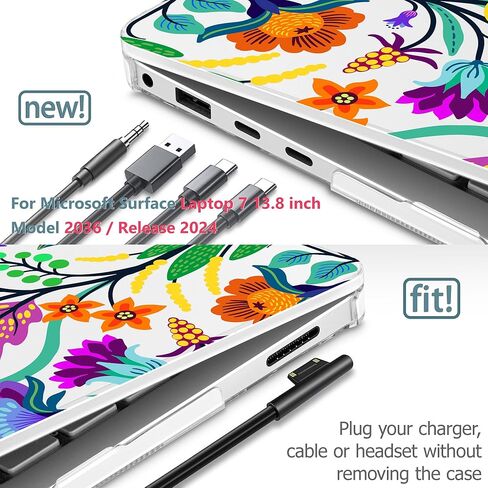 حافظة May Chen لجهاز Microsoft Surface Laptop 13.8 بوصة، 2024 Windows 11 AI + PC، شاشة لمس الإصدار السابع، حافظة بلاستيكية صلبة واقية مع غطاء لوحة مفاتيح وواقي شاشة - Star Bow in Kuwait
