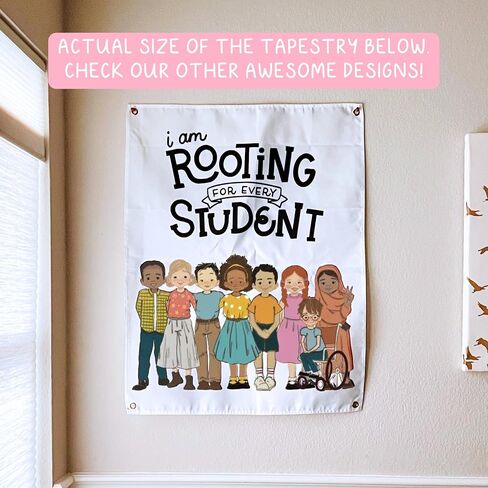 Classroom Tapestry - Double-sided Inspirational Hanging Wall Art for Teachers & Students - Large Cute School Banner 28x36" (It's Okay To) in Saudi Arabia