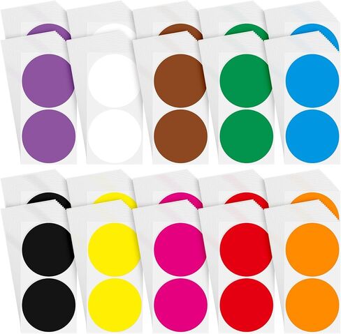 Marspark 300 3 Inch Color Coding Sticker 10 Assorted Colors Circle Labels Dot Stickers Adhesive Round Stickers Solid Label Sticker for Inventory Organize File Classification in Kuwait