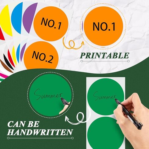 Marspark 300 3 Inch Color Coding Sticker 10 Assorted Colors Circle Labels Dot Stickers Adhesive Round Stickers Solid Label Sticker for Inventory Organize File Classification in Kuwait