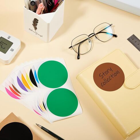 Marspark 300 3 Inch Color Coding Sticker 10 Assorted Colors Circle Labels Dot Stickers Adhesive Round Stickers Solid Label Sticker for Inventory Organize File Classification in Kuwait