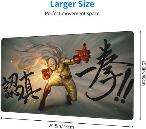 Anime Mouse pad One-Punch Man Large Gaming Mouse pad Desk mat Classic Anime Beautiful Pictures Heroes in Comics Comfortable Gaming Experience Good Materials Workmanship（15.7"*29.5"） in Saudi Arabia