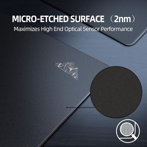 Glass Mousepad XXL-15.75x17.72inch Tempered Glass Gaming Mouse Mat-Ultra-Smooth Micro-Etched Surface - Dirt and Scratch-Resistant - Anti-Slip Base (Black) in Kuwait
