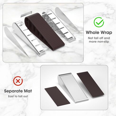 Door Stoppers, Door Stop for Bottom of Door, Heavy Duty Door Stopper, Doorstops Wedge Holder on Carpet Concrete Tile Linoleum and Wood for Home, Office, Classroom and Hotel, 2 Pack, Black in Saudi Arabia