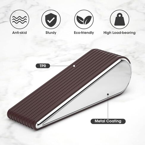 Door Stoppers, Door Stop for Bottom of Door, Heavy Duty Door Stopper, Doorstops Wedge Holder on Carpet Concrete Tile Linoleum and Wood for Home, Office, Classroom and Hotel, 2 Pack, Black in Saudi Arabia