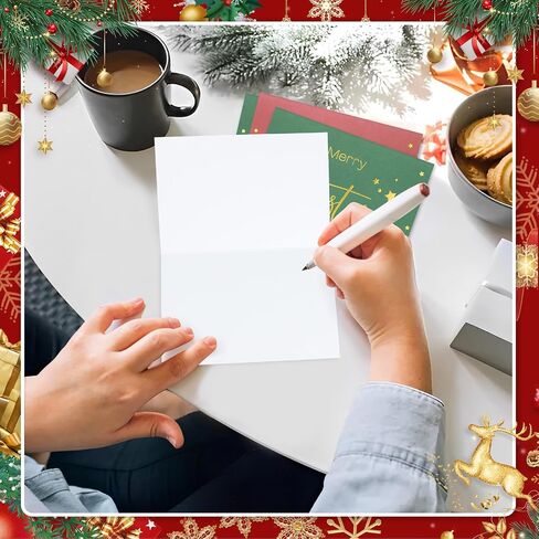 30 Pack Gold Foil Merry Christmas Cards with Envelopes | 4x6 Inches Blank Christmas Cards Assortment in Bulk for Family, Kids, Friends, Work & Office Celebrations in Saudi Arabia