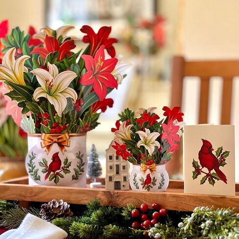 Freshcut Paper Pop Up Cards, Merry Mini Tree, 7 Inch Christmas Tree 3D Popup Greeting Cards, Christmas Cards, Holiday Gift Cards with Note Card & Envelope, Pack of 5 in Kuwait