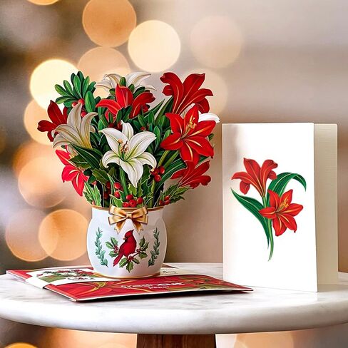 Freshcut Paper Pop Up Cards, Merry Mini Tree, 7 Inch Christmas Tree 3D Popup Greeting Cards, Christmas Cards, Holiday Gift Cards with Note Card & Envelope, Pack of 5 in Kuwait