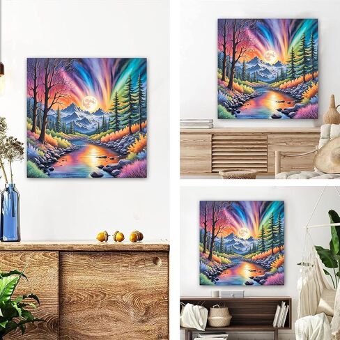 GOUGOUFAFA Landscape Paint by Number Kit for Adults with Framed- Easy Paint by Numbers Kit for Adults Beginner, Simple Paint by Numbers for Gift Home Wall Decor (10x10Inch) in Saudi Arabia